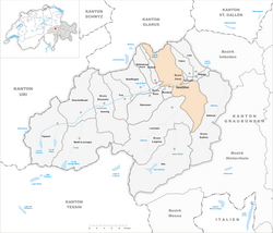 Karte Gemeinde Ilanz Glion 2015